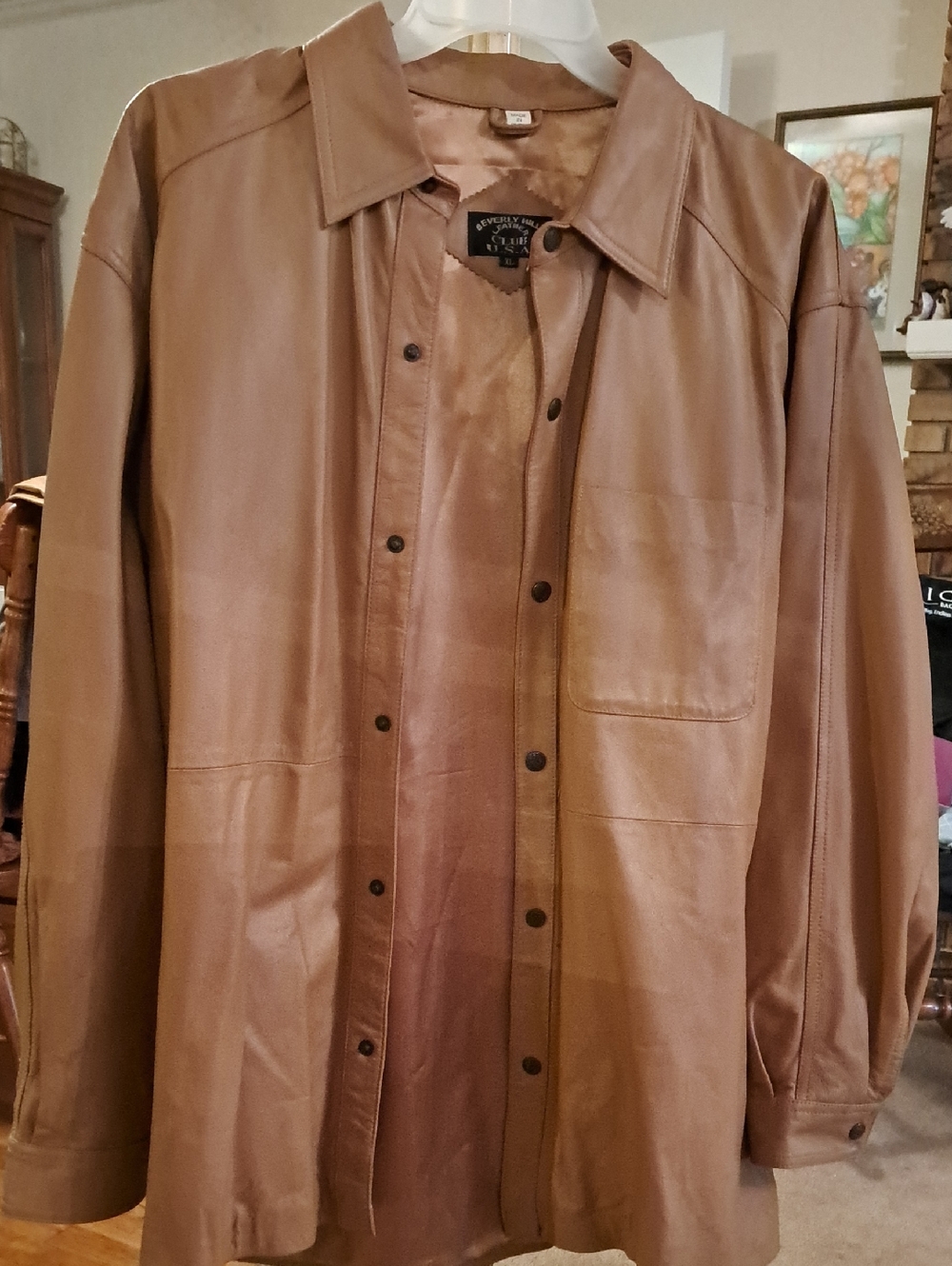 Beverly Hills Polo Club Tan Genuine  Leather Suit